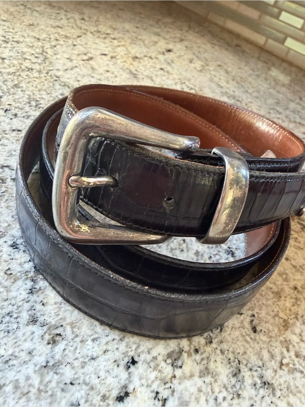Trafalgar tom James Okeechobee alligator Leather Belt size 44